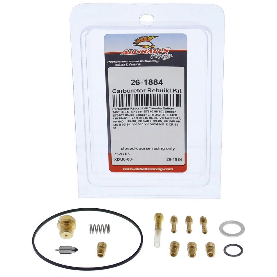 Kit de reconstrucción de carburador para Yamaha Enticer ET340 1986-1987; 26-1884 Foto 3 de 4