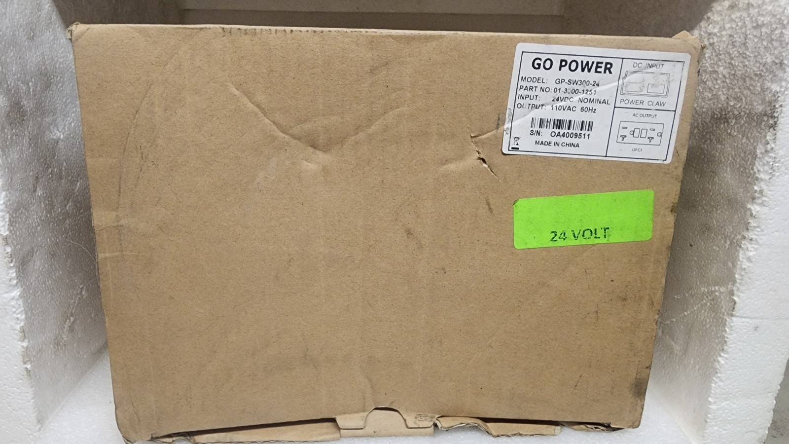 24 Volt 300 Watt Pure Sine Wave Power Inverter GP-SW300-24 - Image 3