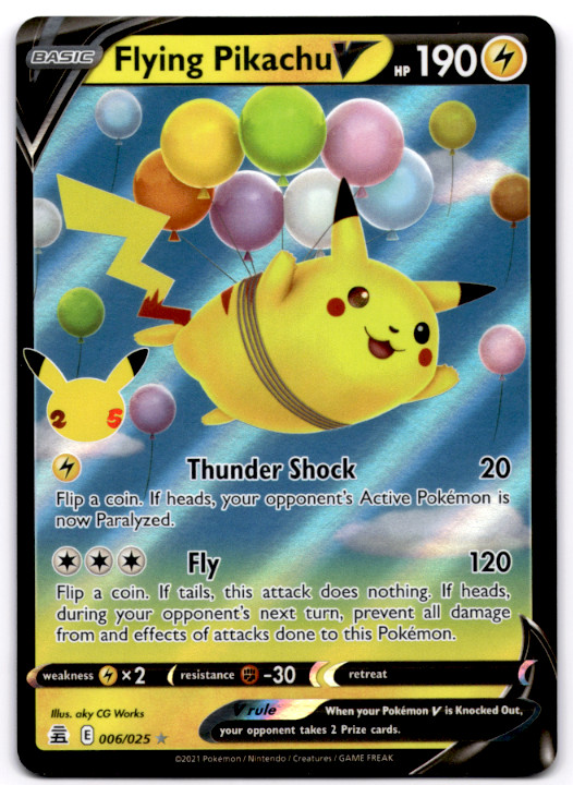 Flying Pikachu V 006/025 NM/M Celebrations Pokemon Card