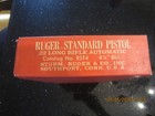 RUGER STANDARD MODEL .22 RED PAPER BOX. DATED JAN. 1973, INSTRUCTIONS,END LABEL — photo 2
