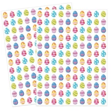 JarThenaAMCS 2400Pcs Easter Egg Mini Stickers Colorful Paper Decals 6 Styles
