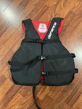 Defiance Life Jacket, Adult Universal 30  -52  US Coast Guard Approved-Black-Red