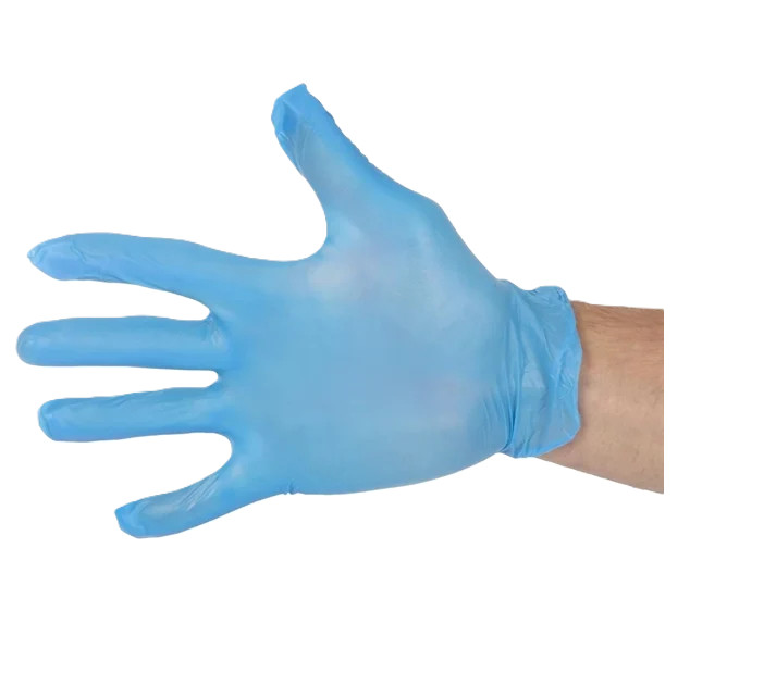 Hygiplas CF403-M Powder-Free Vinyl Gloves Blue Medium (Pack of 100)