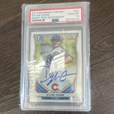 2014 Bowman Draft Chrome Draft Pick Autographs Dylan Cease #BCA-DC (RC) PSA 10