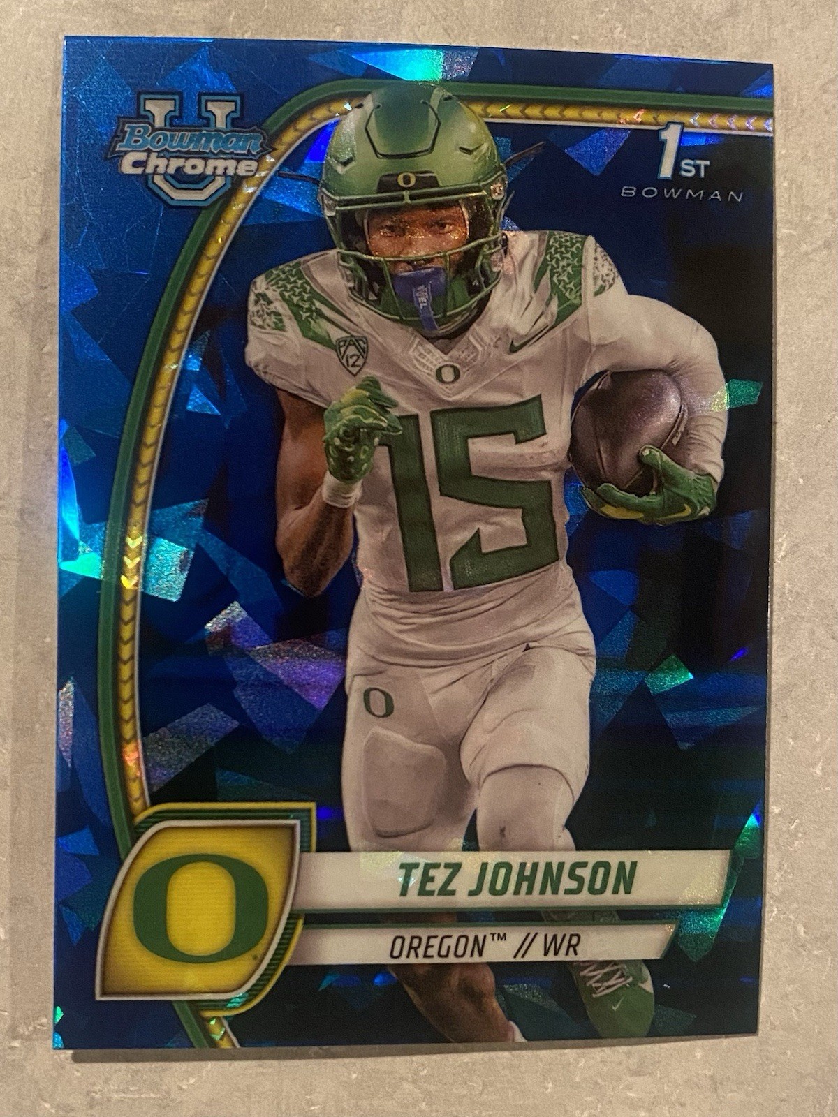 2024 Bowman Chrome University U Sapphire Tez Johnson #171 Oregon 1st