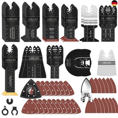 LEILUO 116-Piece Multitool Saw Blade Set, Universal Accessories for Oscillating