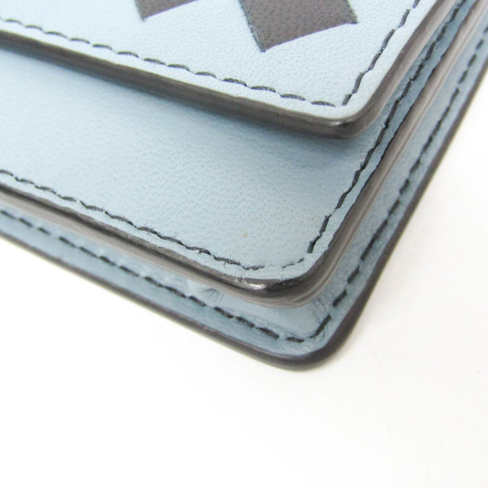 Bottega Veneta Intrecciato Leather Card Case black light blue gray thumbnail 6