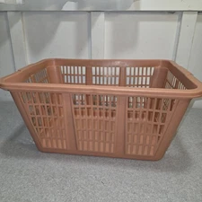 Vintage Retro Rubbermaid Laundry Basket 2965 Pink Hamper Rectangular MCM Retro 