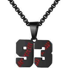 Baseball Softball Necklace 93 Black 22  Chain Stocking Stuffer FREE SHIP