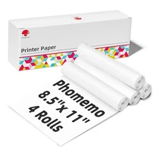 M832 Thermal Roll Paper 8.5x11 Inch 4 Rolls, Quick Dry US Letter Printer Set