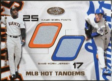 2002 Fleer Hot Prospects #BB-KI Barry Bonds / Kazuhisa Ishii MEM, SN100 /100 EX
