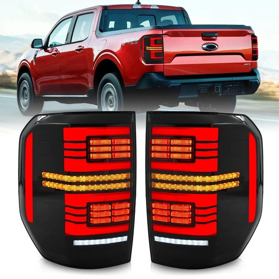 Pair LED Tail Lights For Ford Maverick 2022-2026 Rear Lamps Assembly Animation - Image 3 of 4