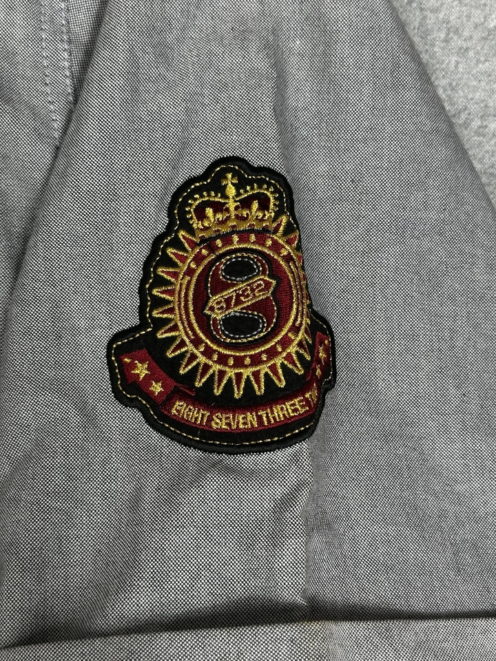 Eight 732 Shirt Mens 3XL Gray Short Sleeve Button Up Utility Pockets Embroidered - Image 2 of 4