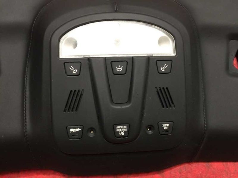 2014 Ferrari 458 F1 COUPE Over Head Console w Left Right Sun Visors & Mount Trim