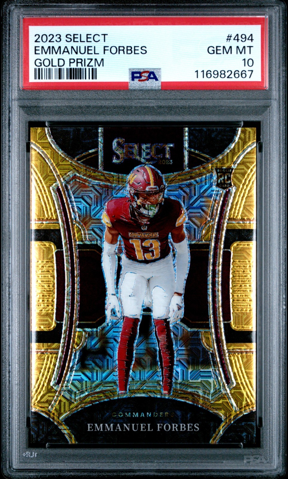 2020 Emmanuel Forbes #494 Select Suite Level Gold Prizm PSA 10 Rookie # /10 RC