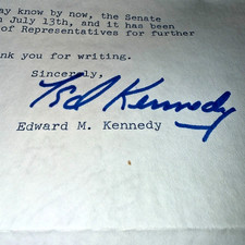 Ted Kennedy Autograph 1973 Signed US Senate Letter Committee Public Welfare