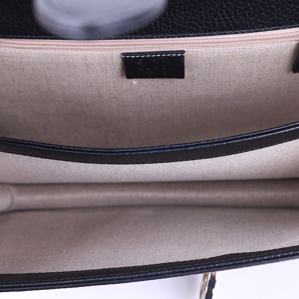 Gucci Interlocking Black Medium Chain Bag 510303 … - image 11