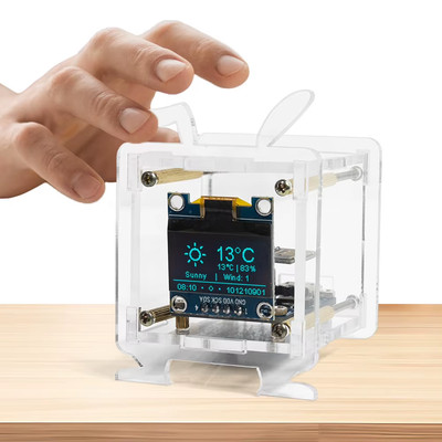 ESP8266 Mini Electronic Clock DIY Kit with Shell Mini Weather Clock Electronic M