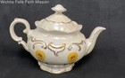 Vintage Sunflower Lusterware Teapot Pearlescent Ceramic Gold Trim Floral Design — photo 2