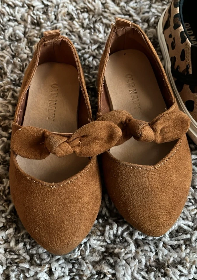 Girls Brown Old Navy Shoes Toddler Size 5 Bow Detail  - Image 2 of 4