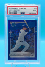 2020 Panini Donruss #38 NICO HOERNER Holo Blue Rated Rookie - PSA MINT 9