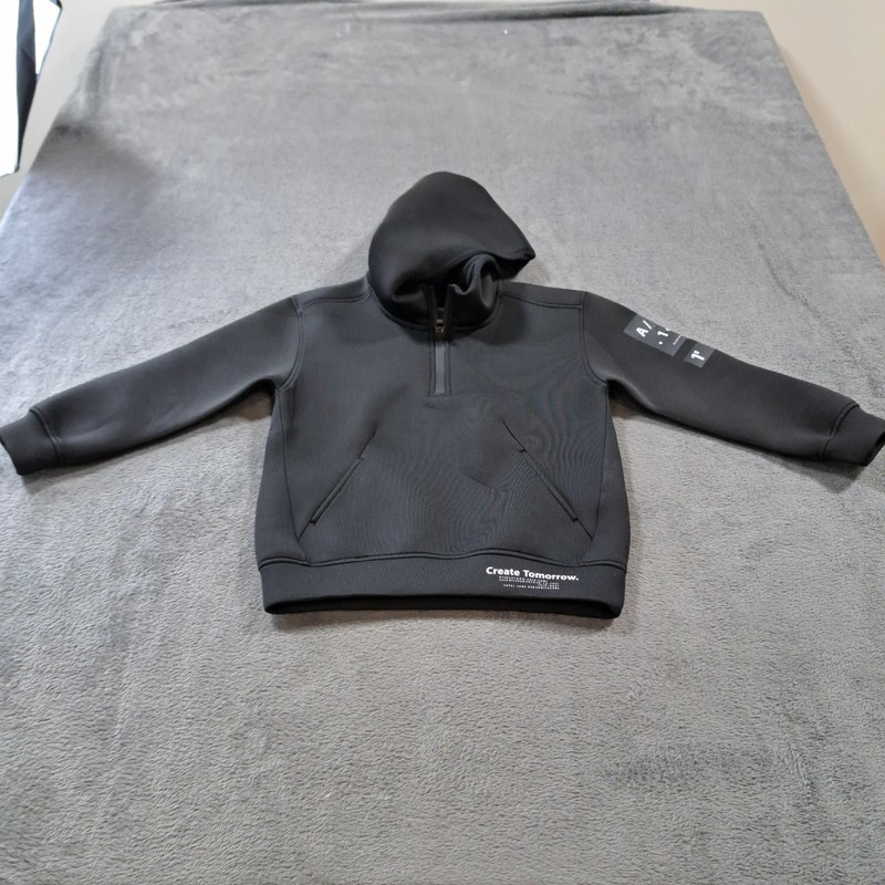 Zara Kids Wind-stopping Hooded Jacket Size 7 Black Casual Long Sleeve
