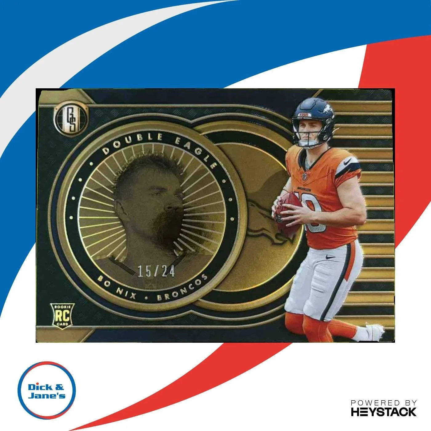 2024 Panini Gold Standard Bo Nix CASE HIT Double Eagle 15/24 RC Denver Broncos