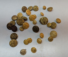 LOT OF 34 Vintage Waterbury Button Metal Uniform Military Buttons Eagle Emblem