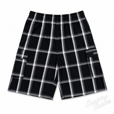 Shaka Wear Black Plaid Cargo Shorts