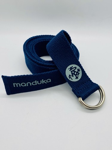 Manduka UNfold Yoga Strap 6ft Blue Cotton Alignment Stretch