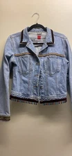 Holt Renfrew Embroidered Denim Jacket Medium Allen Schwartz