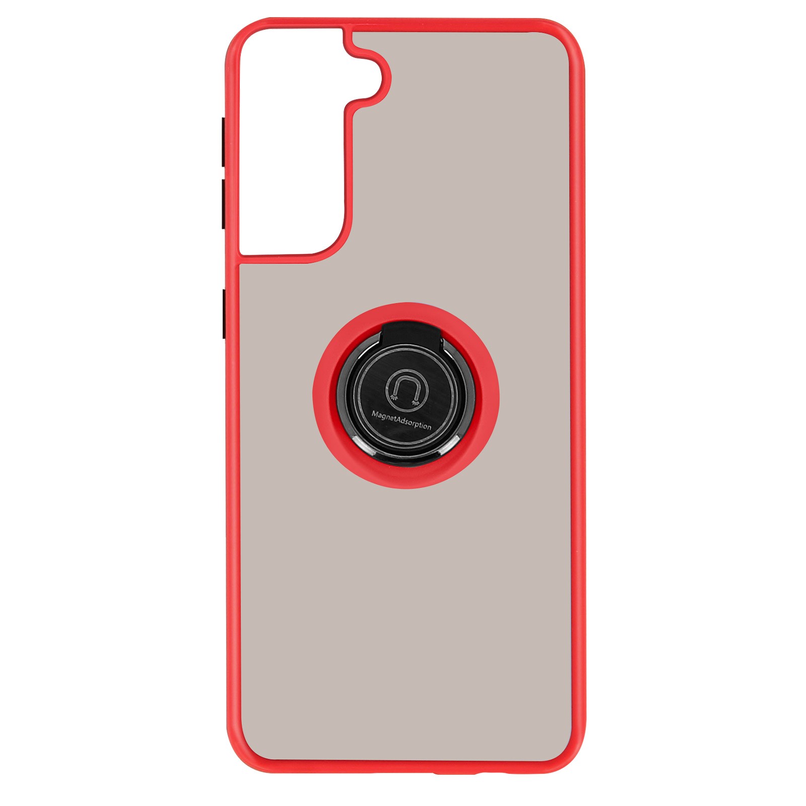 Coque Galaxy S21 hybride silicone TPU rigide rouge avec support magnétique