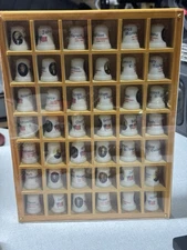 Presidents Ceramic Thimbles Set w/ Wooden Display Case – Americana Collectible