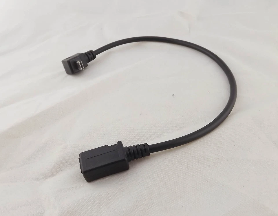 10x Up Direction 90 Degree Angle Micro USB 5 Pin Male To Female Extension Cable - Image 3 of 4