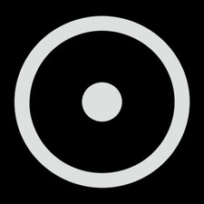 Point within a Circle Masonic Vinyl Decal - White 6 Inch