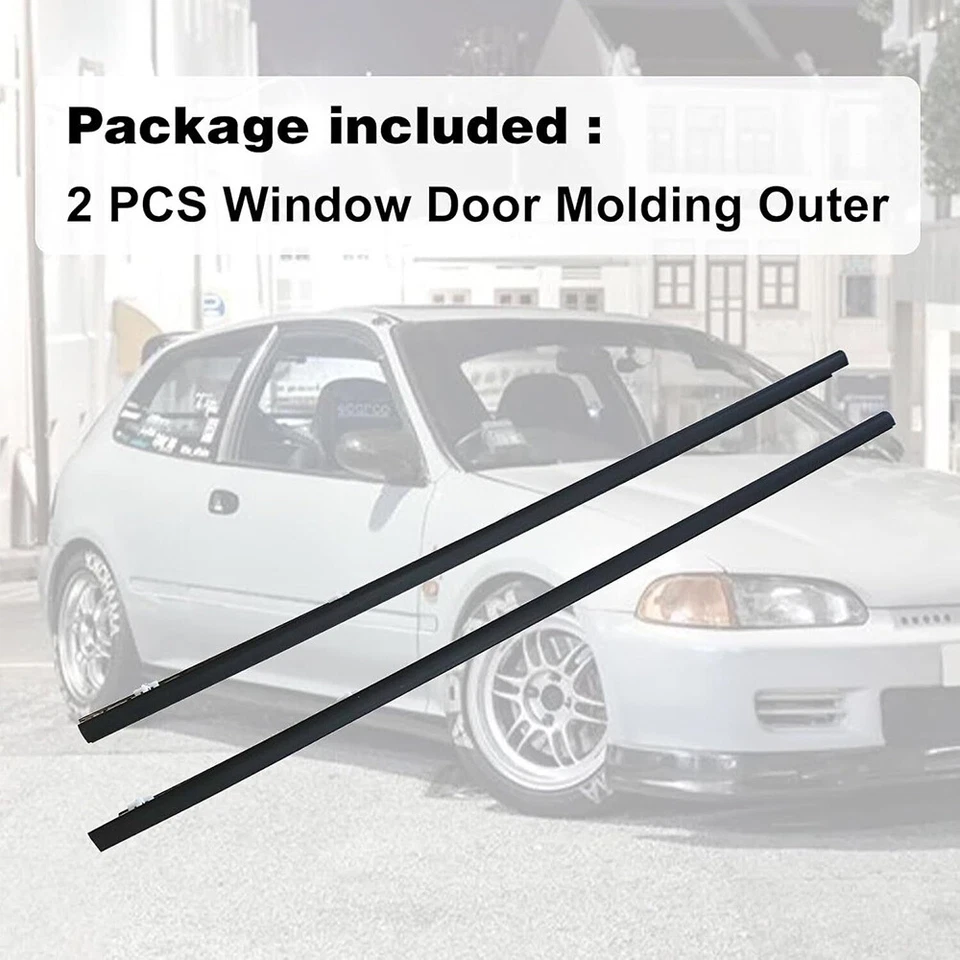 1 par de juntas de moldura de puerta de ventana para Honda Civic 1992-1995 cupé de 2 puertas Foto 3 de 4