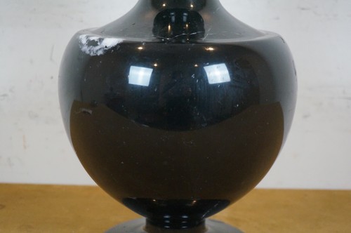 Vintage chinesische schwarze geschnitzte Jade Marmor Stein Blumenvase 12" - Bild 9 von 12