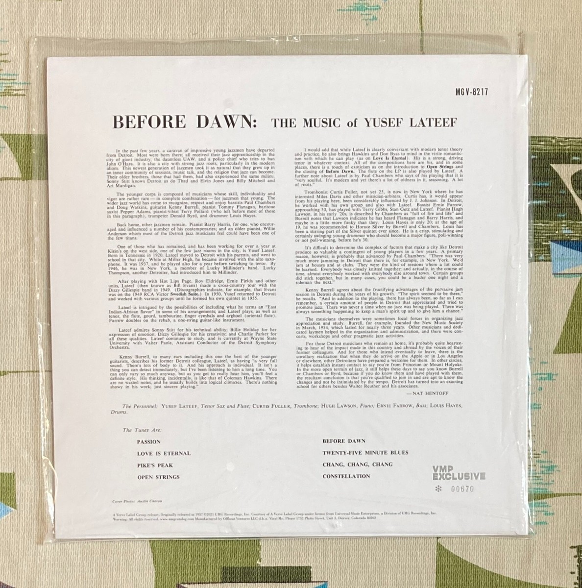 The Music of Yusef Lateef SEALED LP Before Dawn VMP Numbered