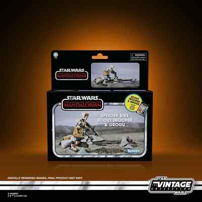Hasbro Star Wars Vintage Collection Speeder Bike Scout Trooper & Grogu Neu&OVP
