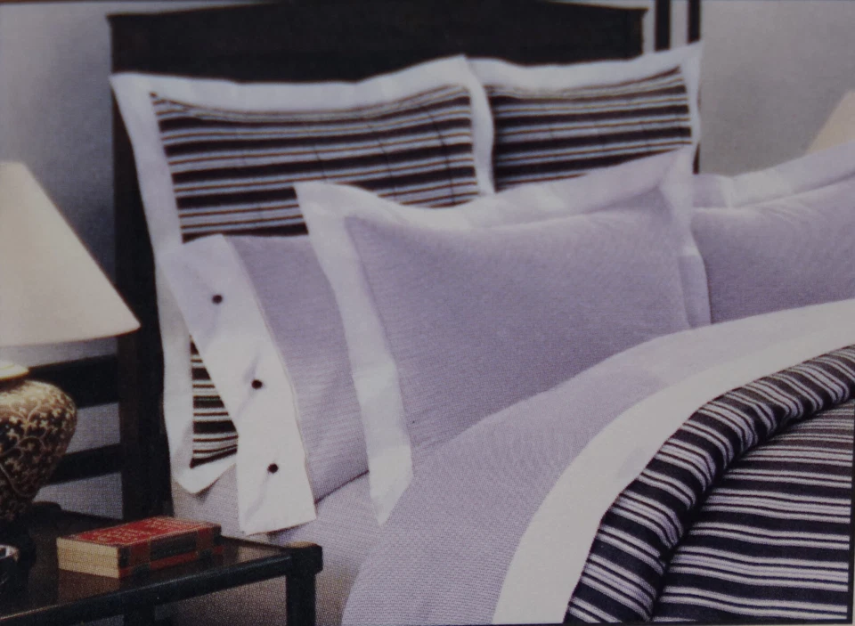 NUEVO Kate Spade Roland Garden Blanco Púrpura Rayas King Almohada Falsa Foto 2 de 2