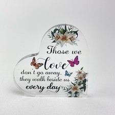 Memorial Bereavement Gift Sympathy Condolence Gift Acrylic Heart Sympathy Clear