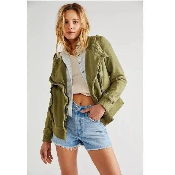Cotton moto jacket women's sale