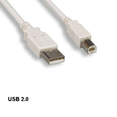 [x10] Beige 10' USB 2.0 Type A to B Cord 28AWG 480Mbps Scanner Printer HDD Data