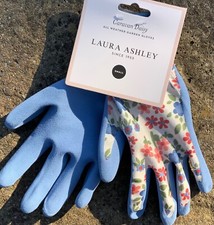 BNWT PAIR LAURA ASHLEY ALL WEATHER GARDEN GLOVES CARAVAN DITSY SMALL.FREE UK P&P