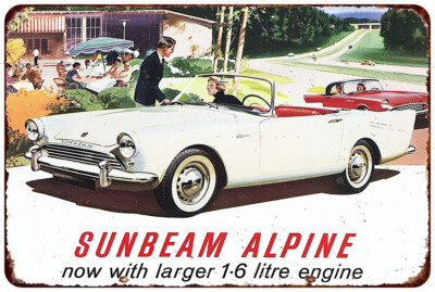 Sunbeam Alpine Auto Ad Vintage Reproduction Metal sign