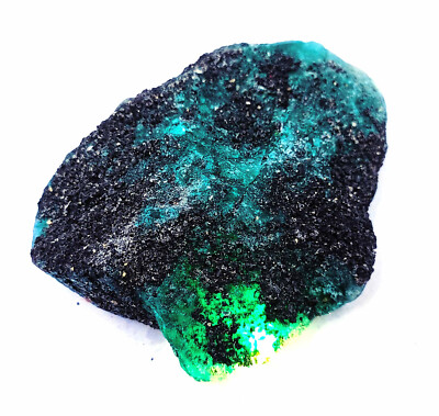 Dyed Natural Certified 280 Ct Uncut Rough Colombia Green Emerald Gemstone EKE