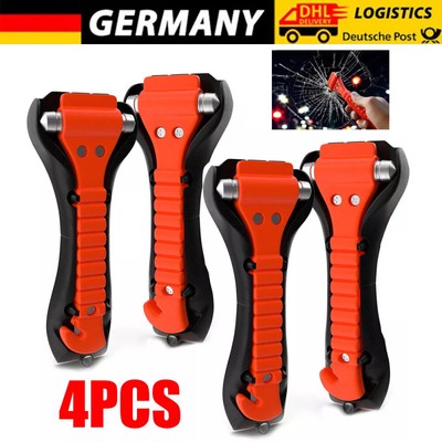 4x Nothammer mit Gurtschneider KFZ Auto Notfallhammer Glashammer Autohammer Set