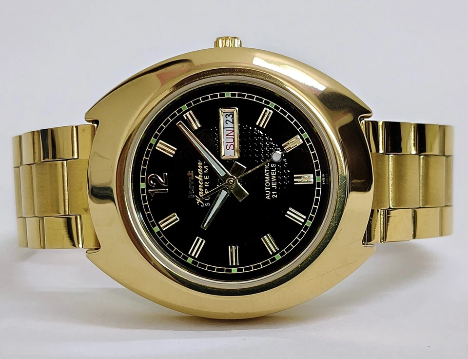 Vintage HMT KANCHAN SUPREME Automatic 21-Jewels Day & Date INDIAN Wristwatch - Image 4 of 4