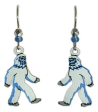 YETI Abominable Snowman Earrings, Sterling Silver Plated, by Sienna Sky