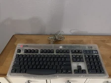 Macally iKey Apple Mac USB Keyboard Clear 104 Keys USB Ports iKey4 TESTED